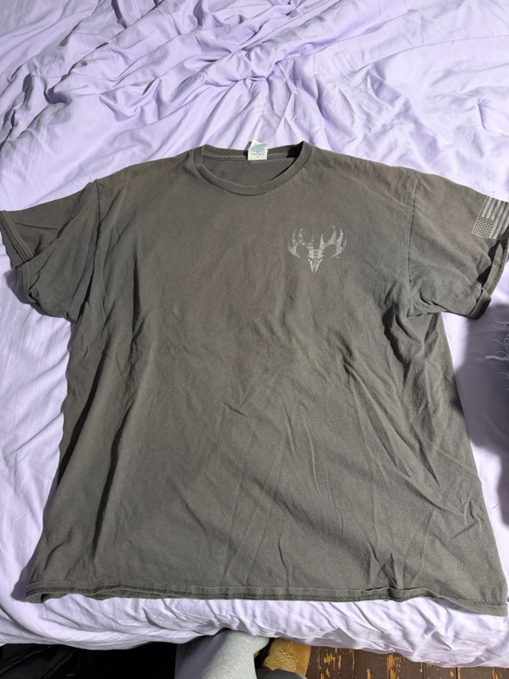 Delta Men's Olive Green Short Sleeve Tee with Antler Emblem